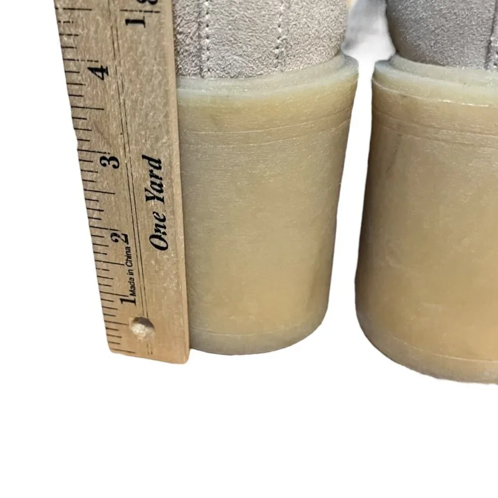 Dolce Vita Beige‎ Suede Platform Ankle Boots With Block Heel Size 7.5